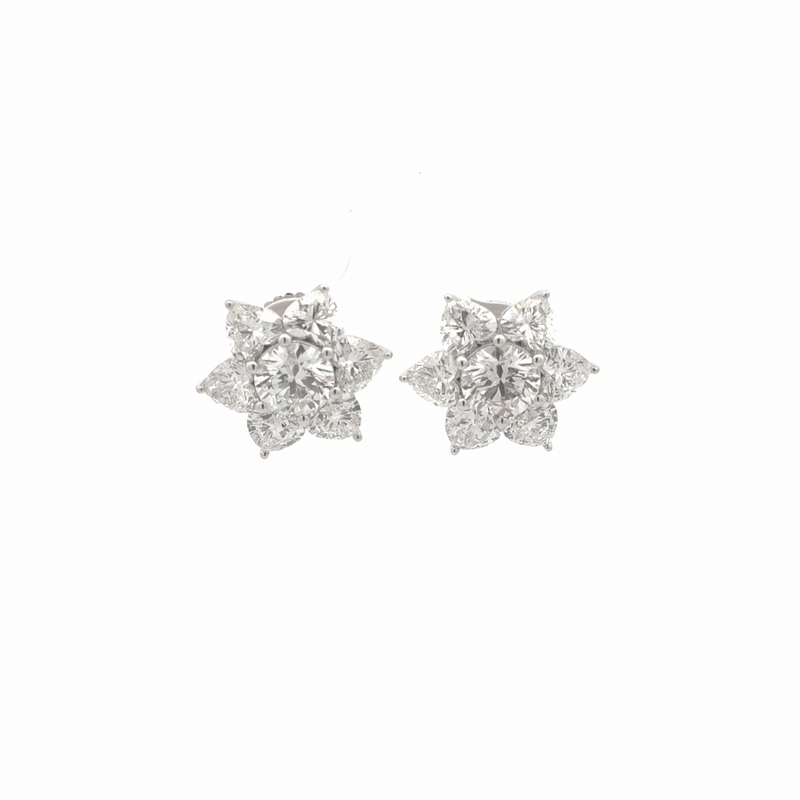 IGI Certified Heart & Round Lab-Grown Diamond Stud Earrings In 14k Gold