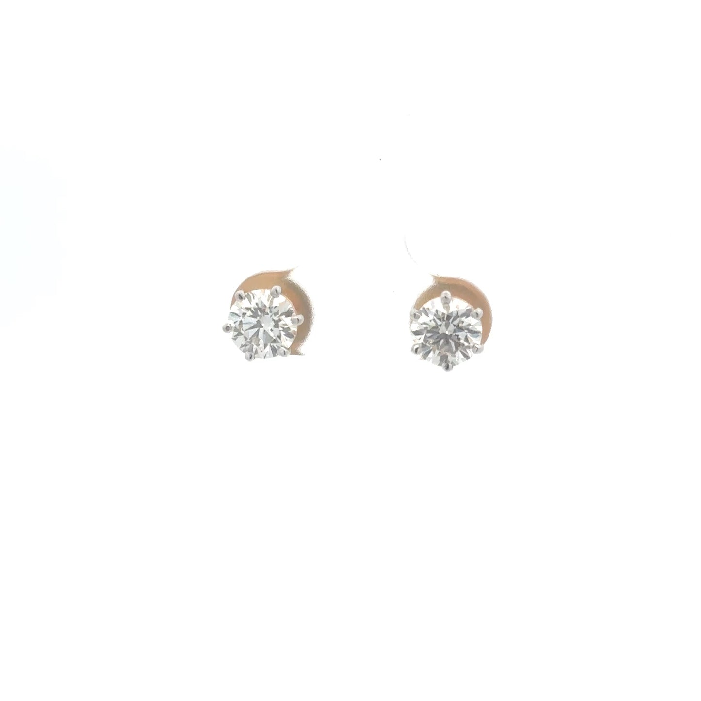 Certified Lab Diamond Solitaire Ear Studs – Round Cut
