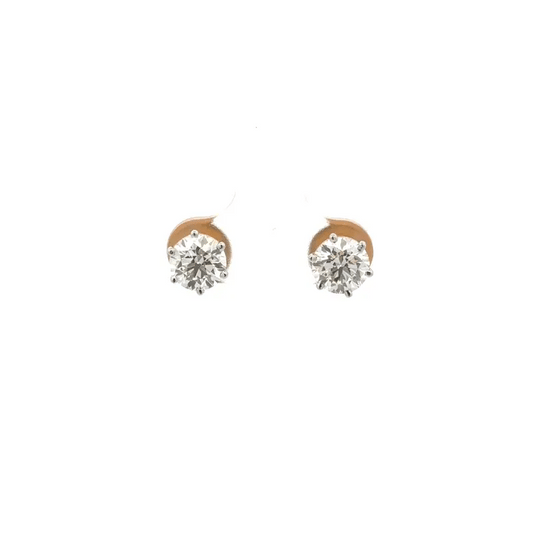 Solitaire Round Lab-Grown Diamond Stud Earrings In 14k Gold