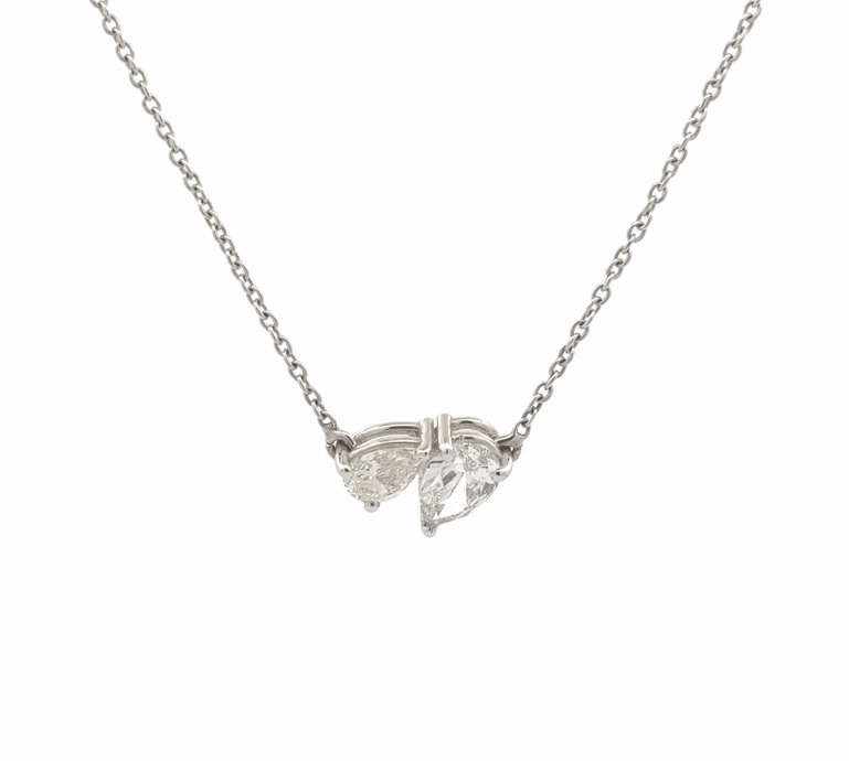 IGI Certified Twin Pear Lab-Grown Diamond Pendant in 14K Gold