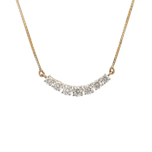 Classic 7 Round Lab Diamond Pendant Necklace In 14k Gold