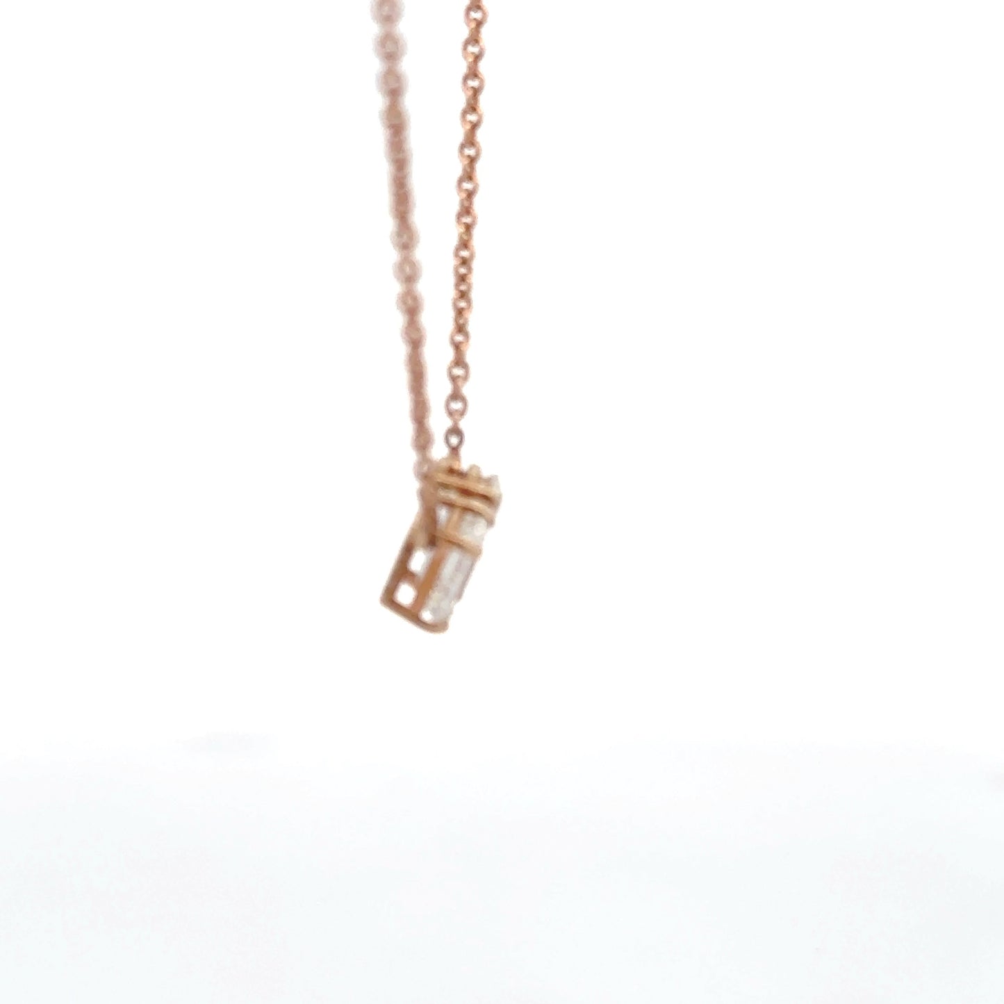 Emerald And Pear Lab-Grown Diamond Pendant In 14k Gold