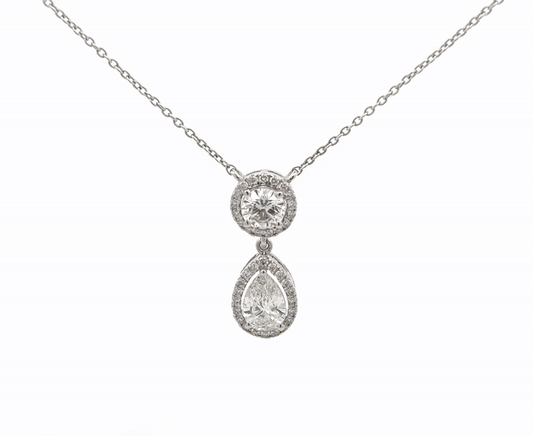 IGI Certified Eternal Love Lab-Grown Diamond Pendant with Pear & Round Cut