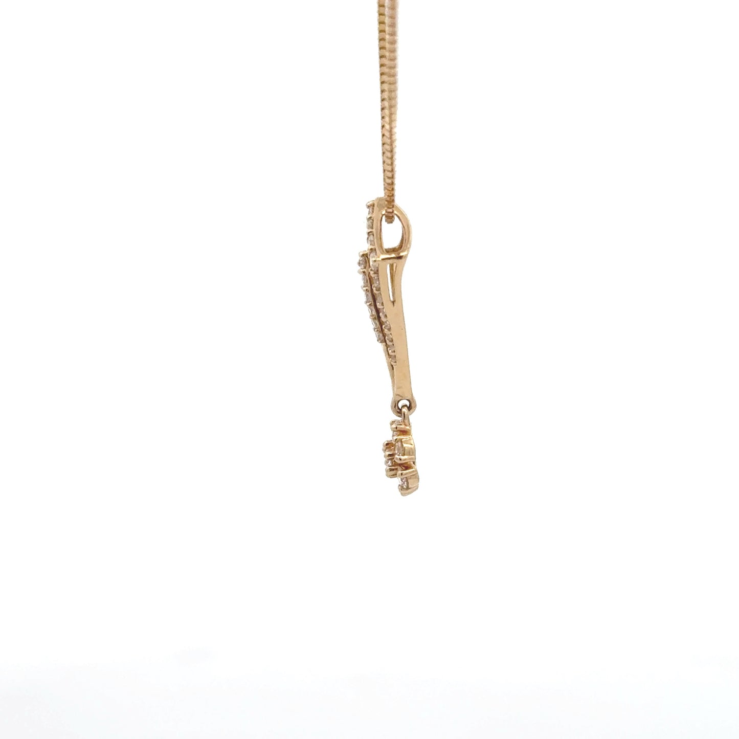 Geometric Flower Lab Grown Diamond Pendant 14k Gold