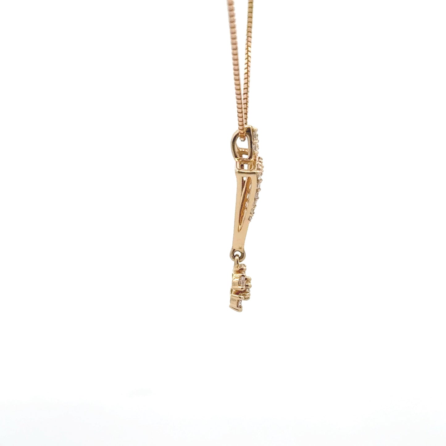 Geometric Flower Lab Grown Diamond Pendant 14k Gold
