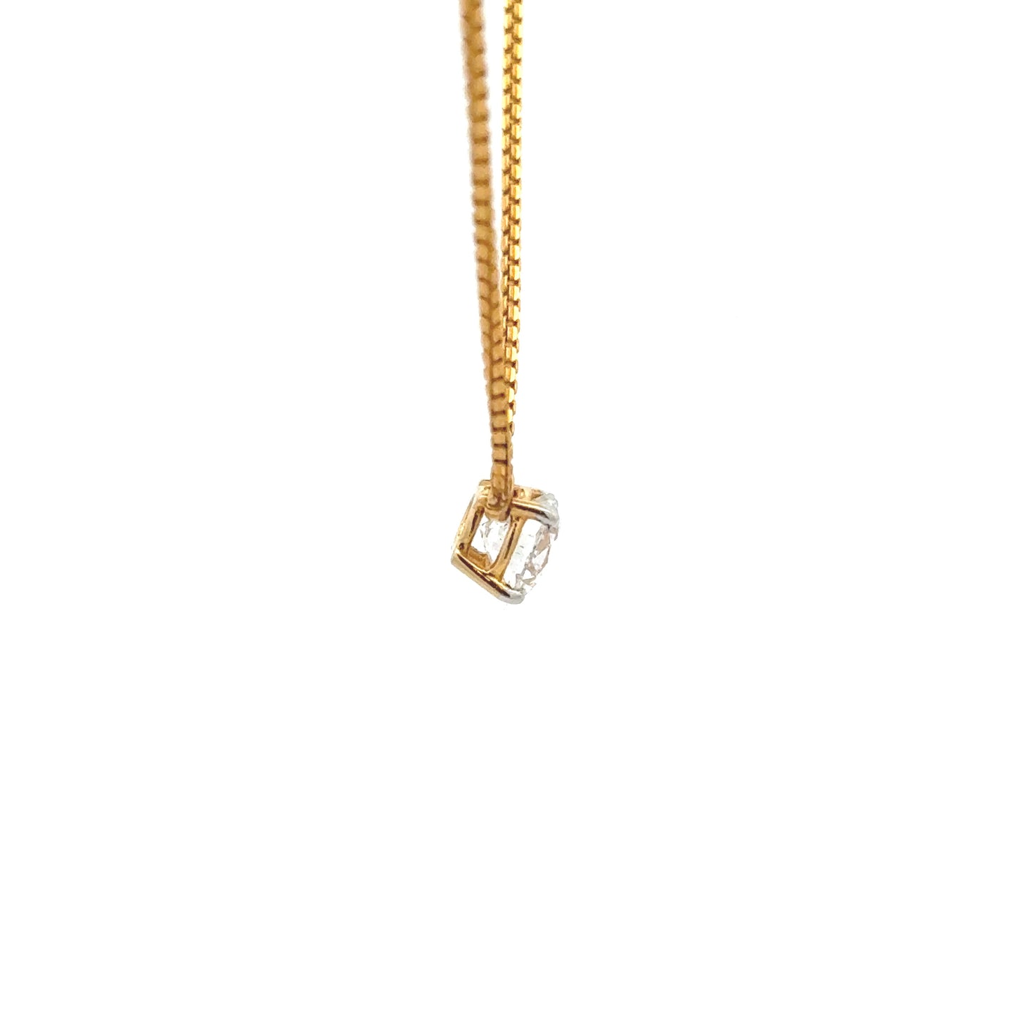 Solitaire Round Cut Lab-Grown Diamond Pendant In 14k Gold