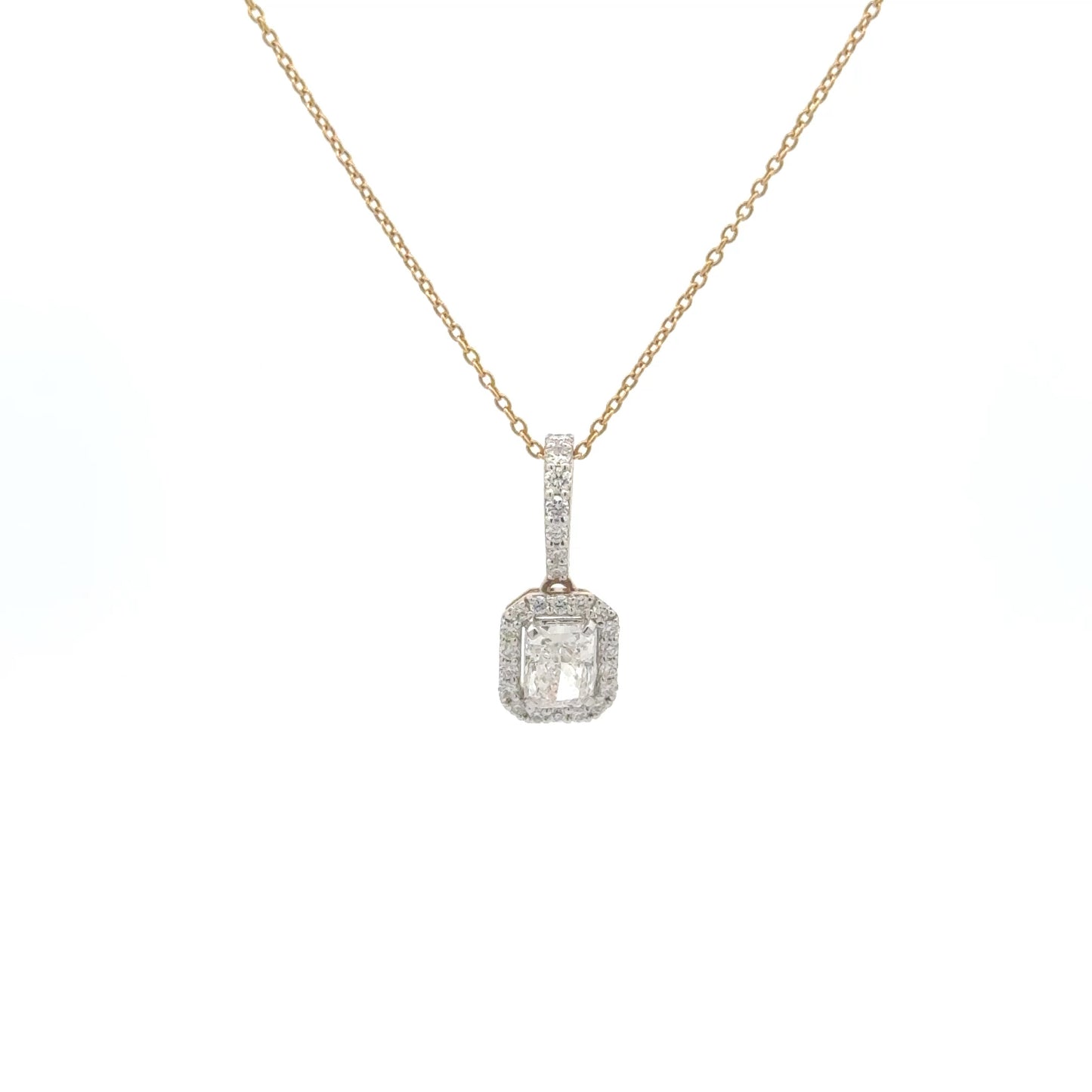 Luxury Halo Style Lab-Grown Diamond Pendant Necklace