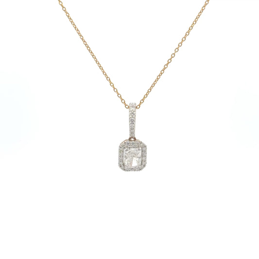Luxury Halo Style Lab-Grown Diamond Pendant Necklace