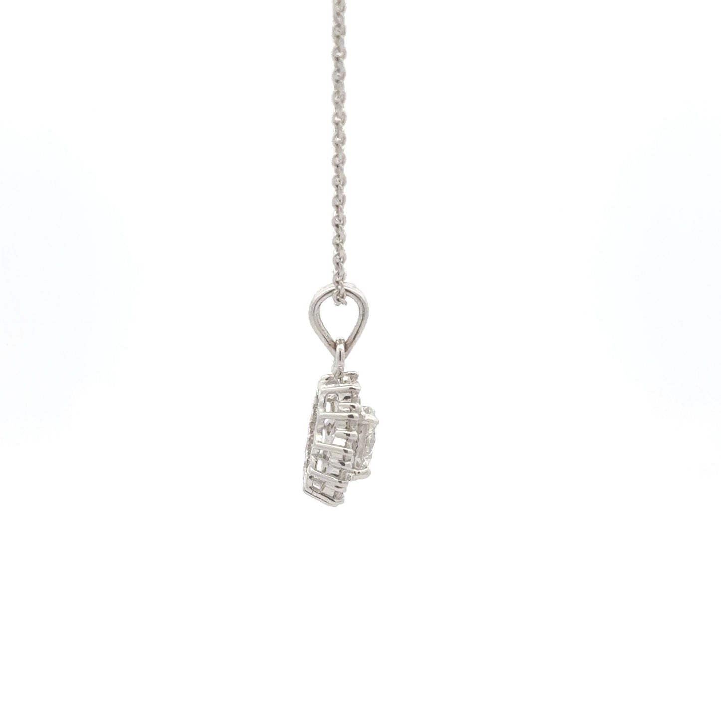 Classic Round Cluster Lab-Grown Diamond Pendant in White Gold