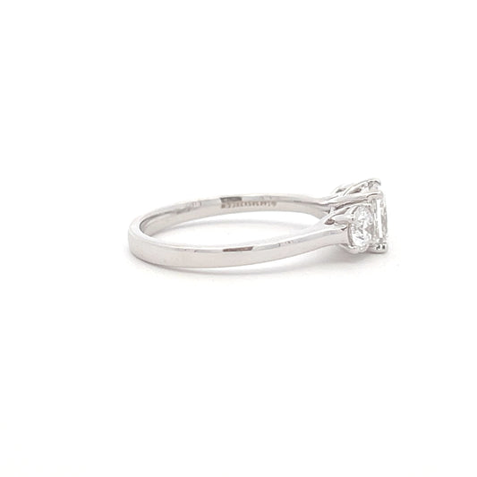 Lab Grown Princess & Round Diamond Ring In 14k White Gold