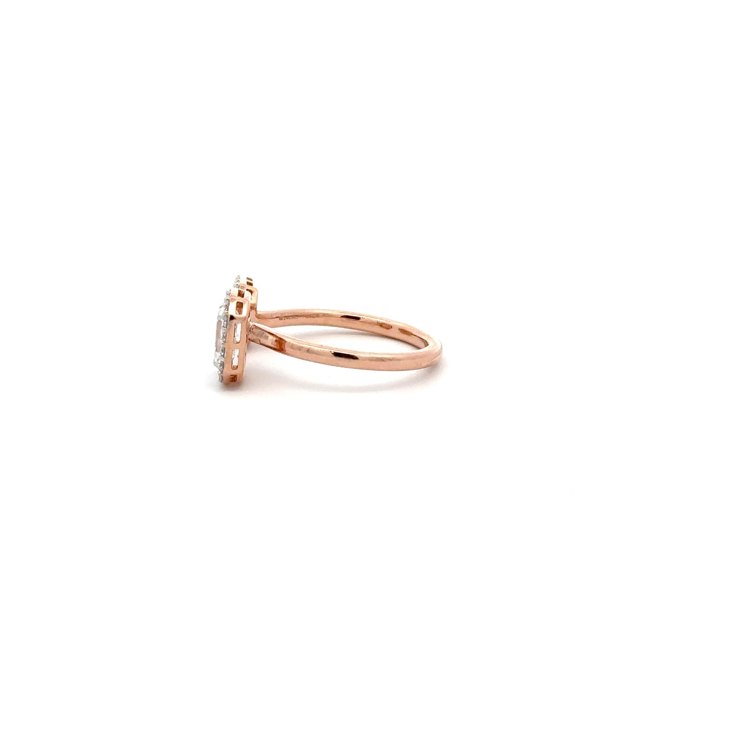 Lab Grown Emerald Diamond Open Cuff Ring In 14k Rose GOLD