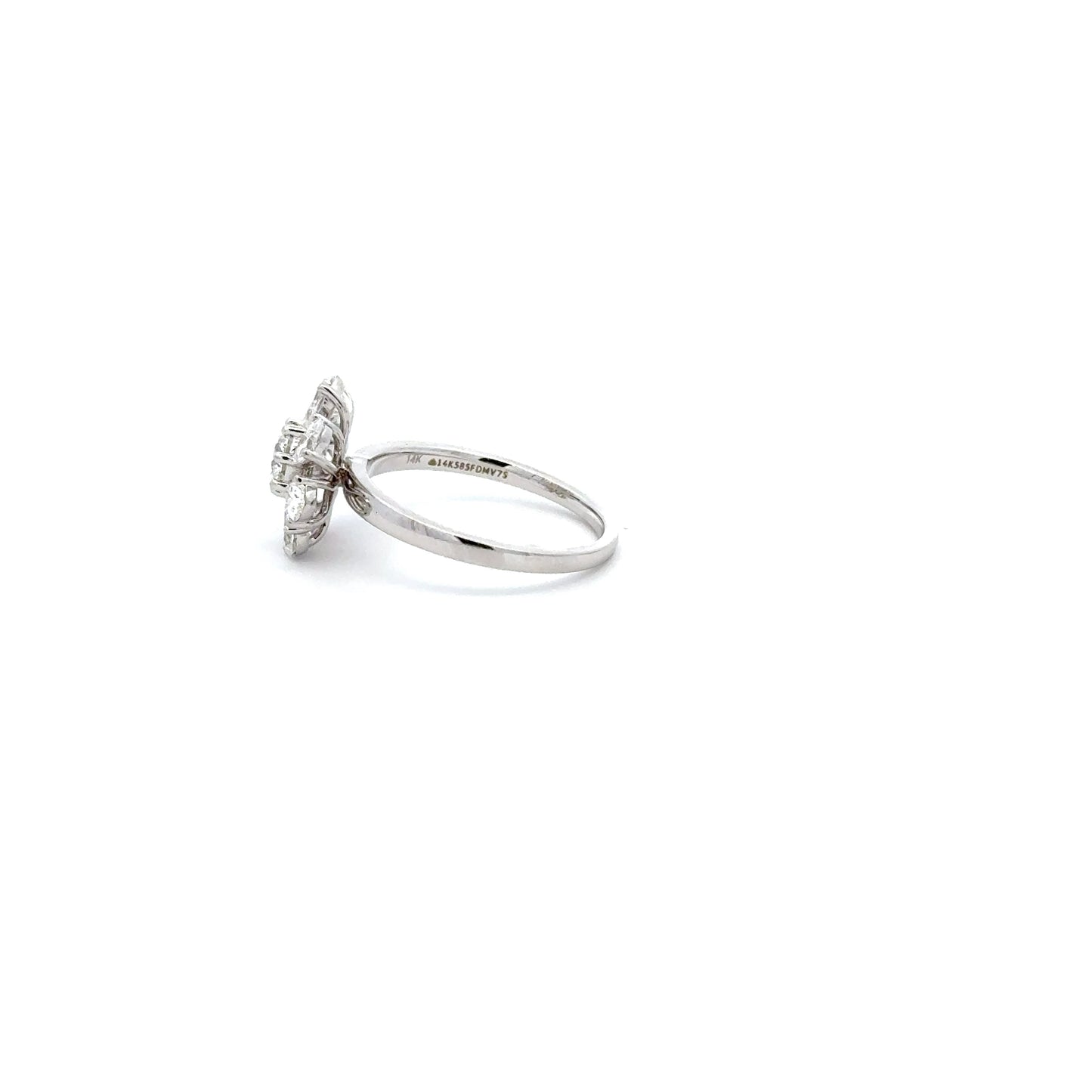 LGD Round & Pear Shape Ring In 14k Gold