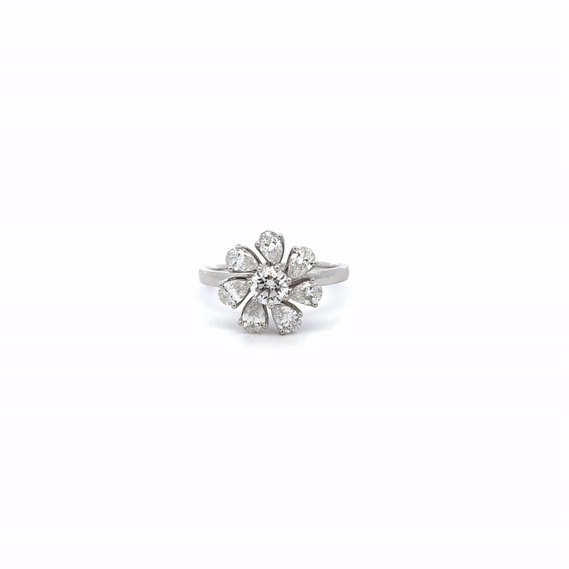 LGD Round & Pear Shape Ring In 14k Gold