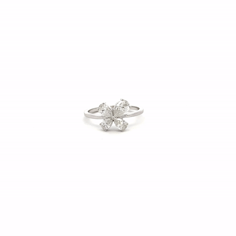 LGD Pear Shape Ring In 14k Gold