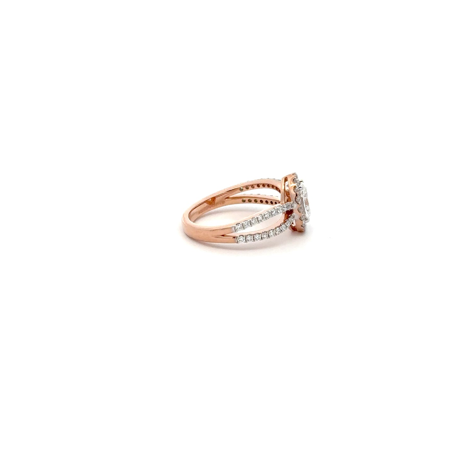 Lab Grown Oval Halo Diamond Ring In 14k Gold