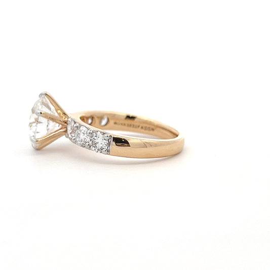 Lab Grown Round Brilliant Diamond Ring In 14K Yellow Gold