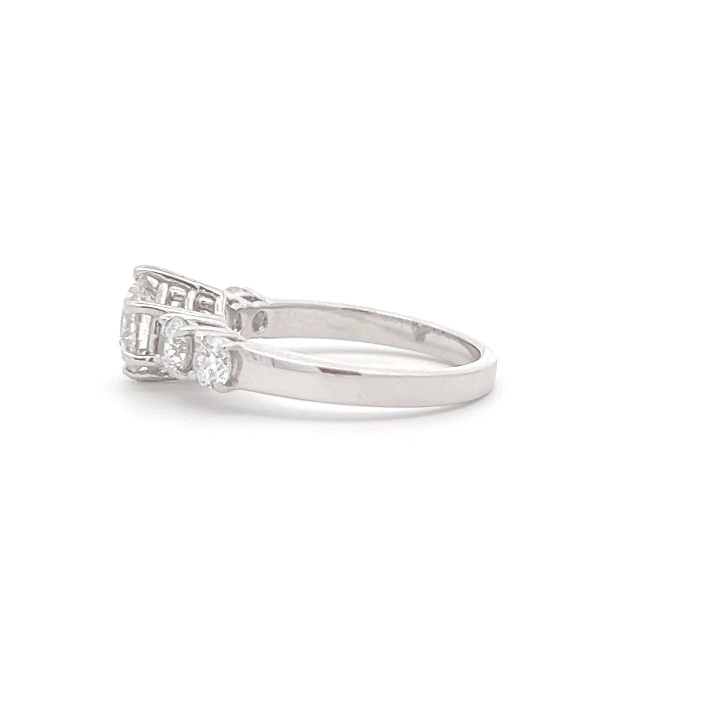 Lab Grown 5 Round Brilliant Diamond Ring In 14K White Gold b