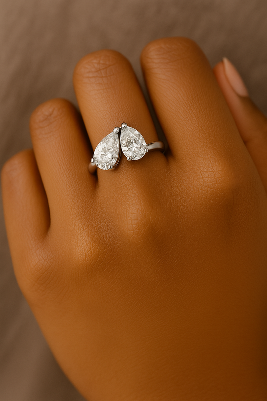 Lab Grown Dual Pear Diamond Ring