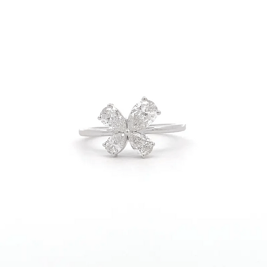 Lab Grown Pear Diamond Butterfly Ring sode a