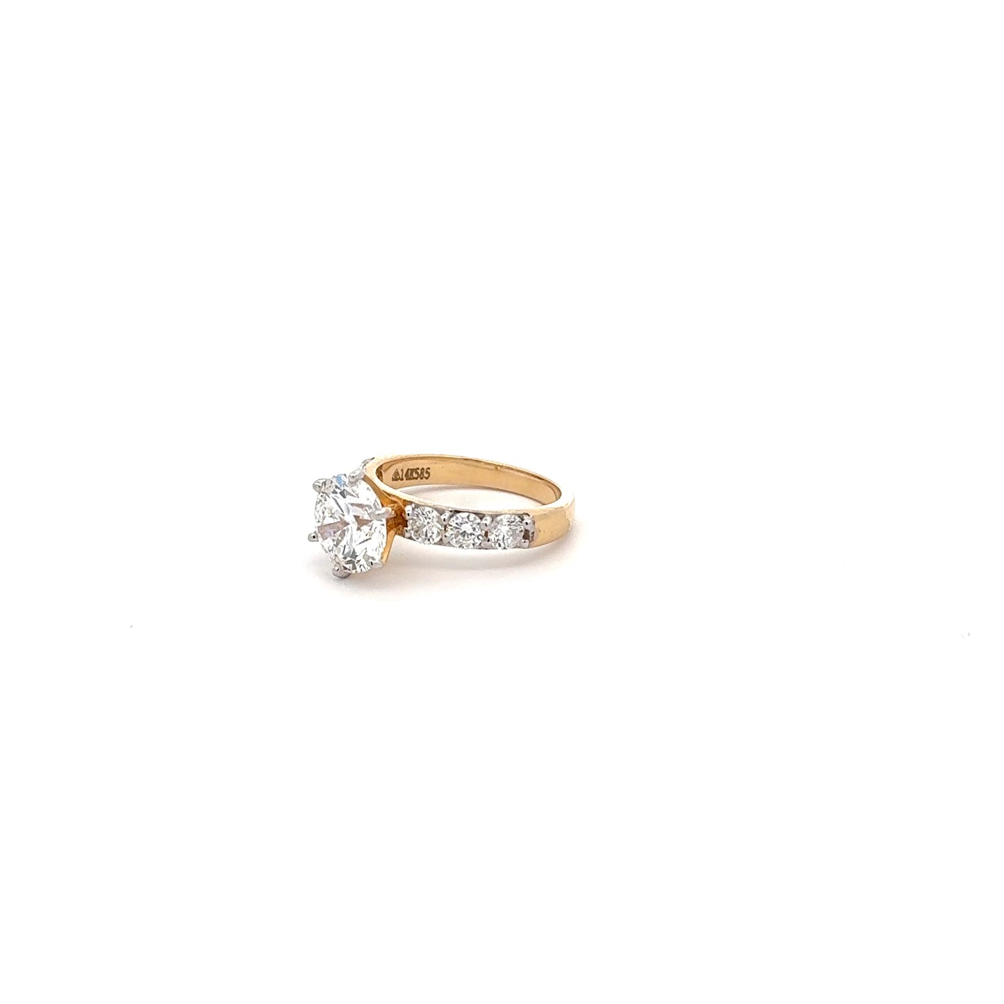 IGI Certified LGD Round Brilliant Ring In 14K GOLD