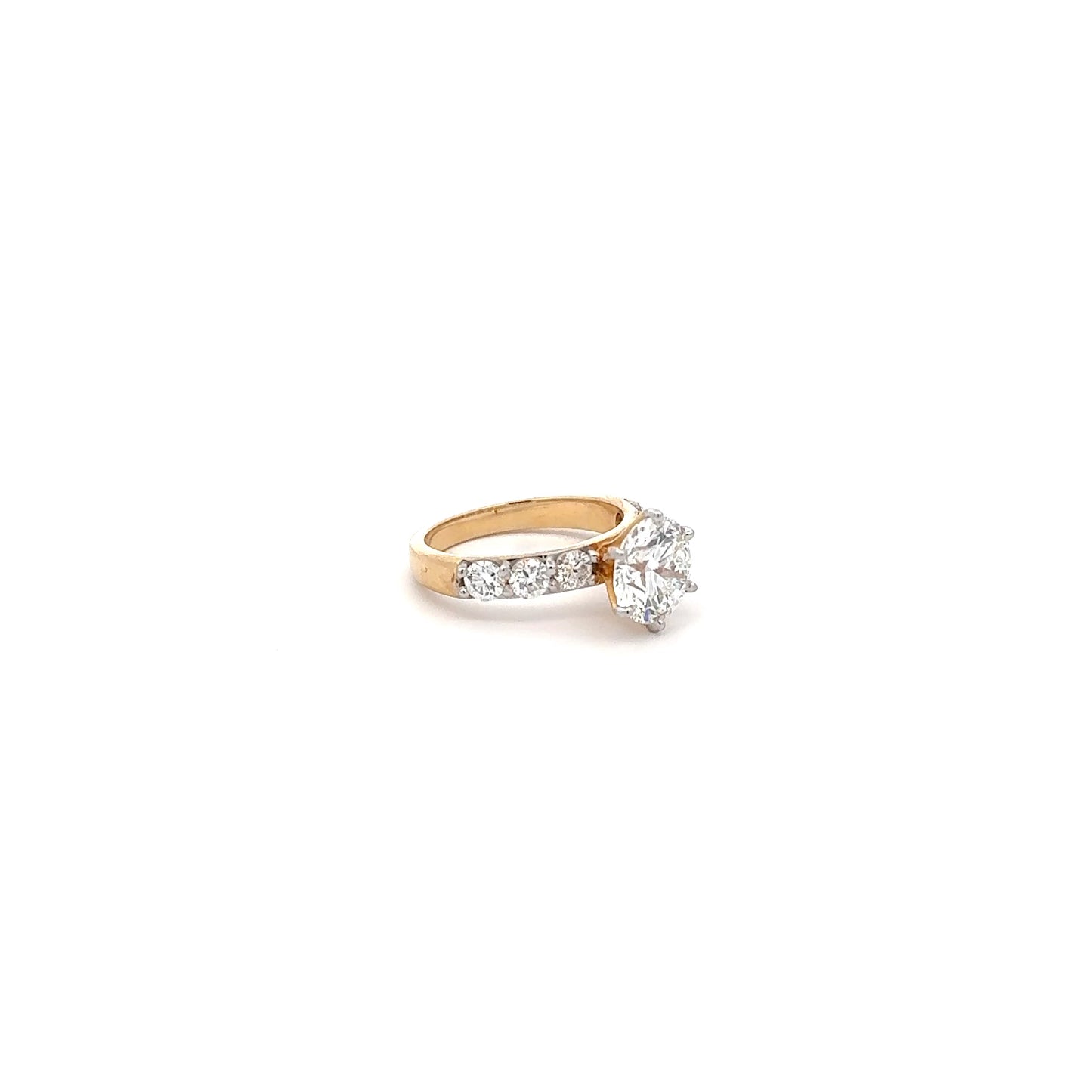 IGI Certified LGD Round Brilliant Ring In 14K GOLD