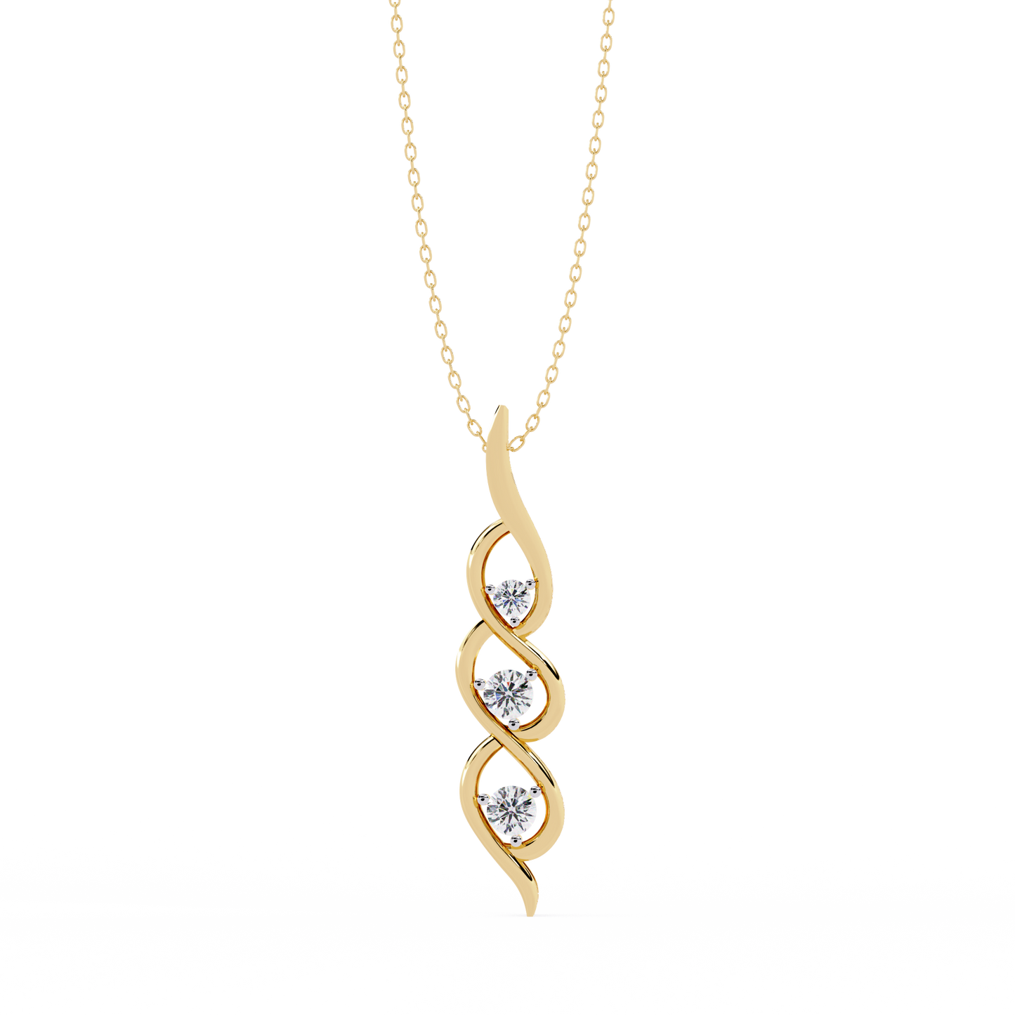 Lab Grown Diamond Pendant Round Stone (0.20ct ) In 14K Gold Without Chain