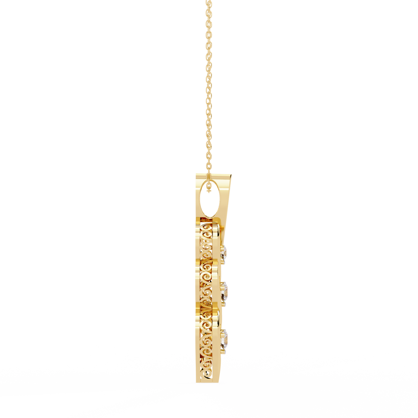 Lab Grown Diamond Pendant Round Stone (0.20ct ) In 14K Gold Without Chain