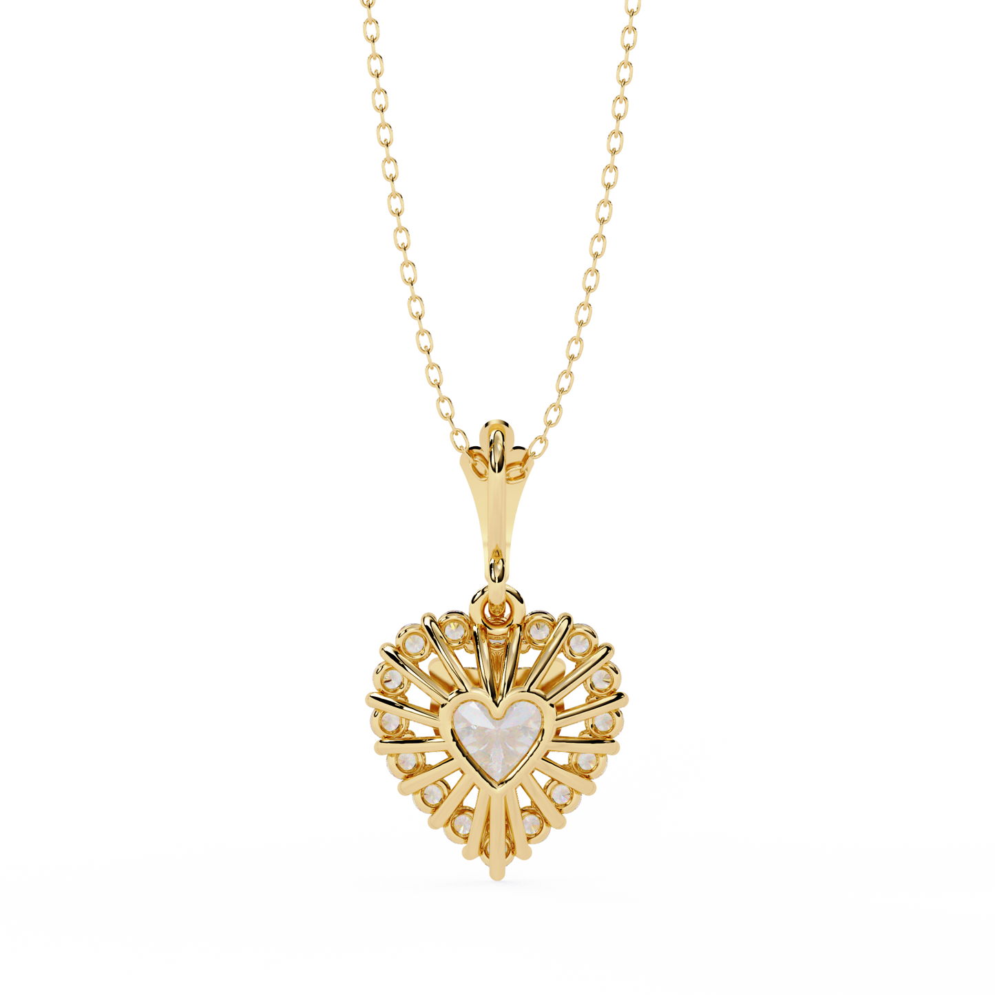 Lab Grown Diamond Pendant Heart Stone (0.93ct ) In 14K Gold Without Chain