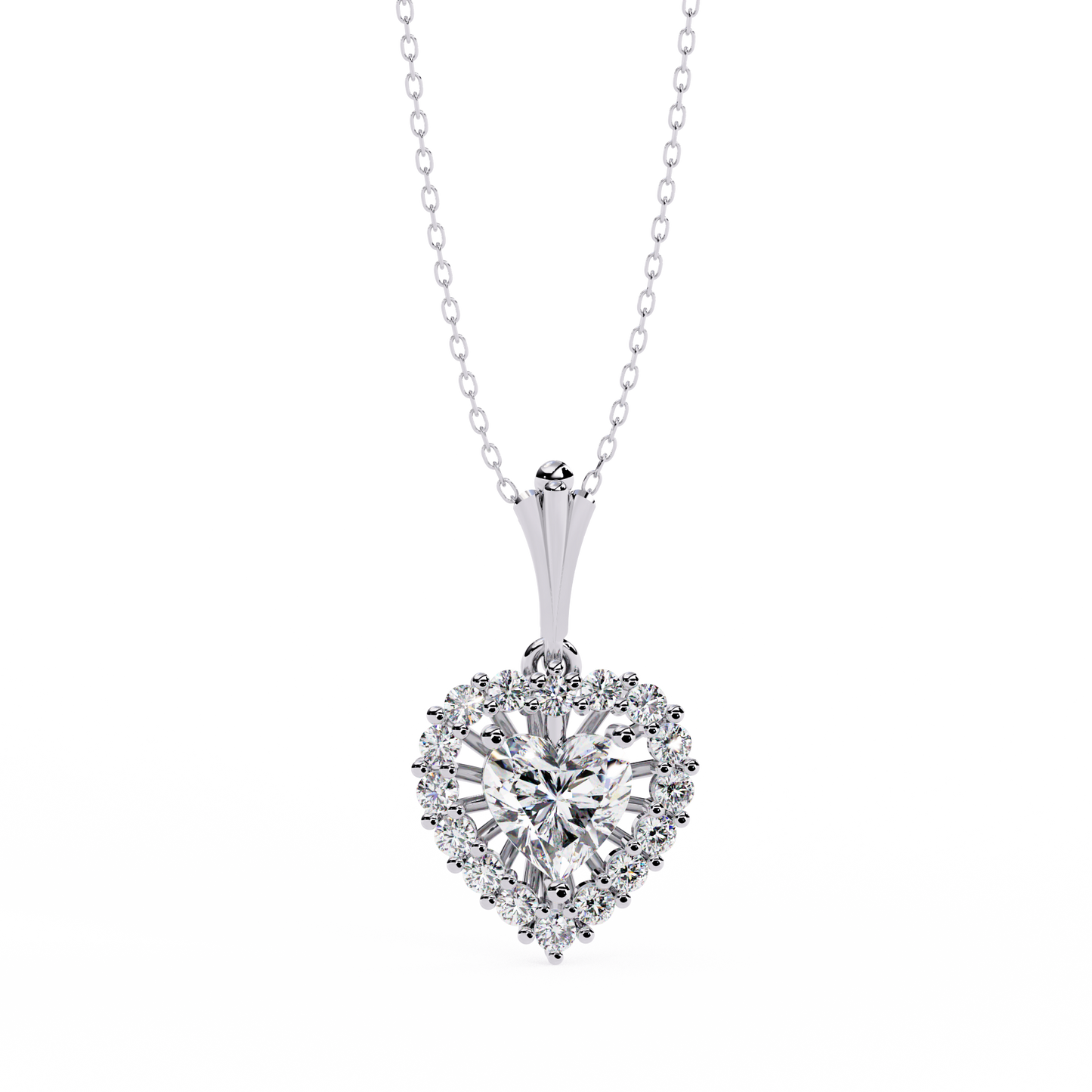 Lab Grown Diamond Pendant Heart Stone (0.93ct ) In 14K Gold Without Chain