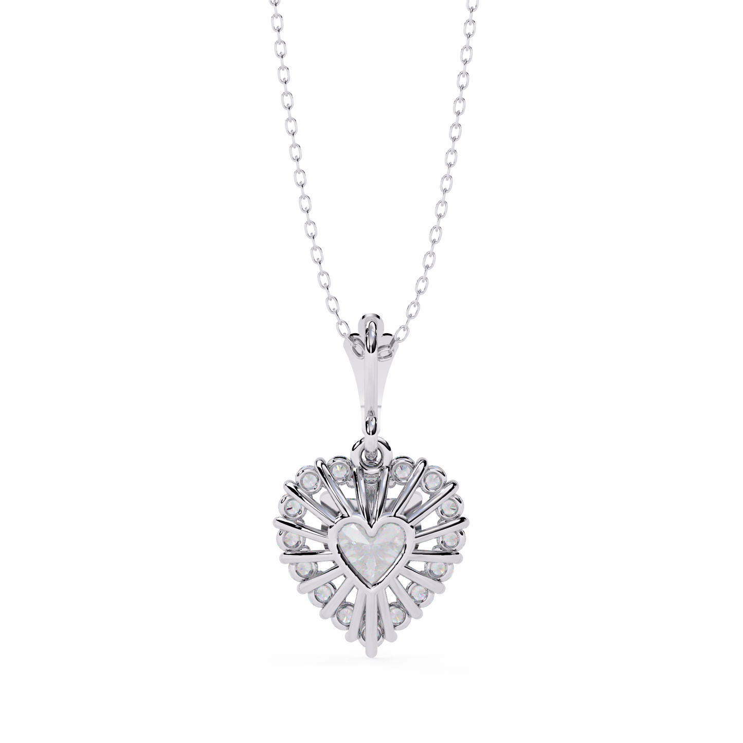 Lab Grown Diamond Pendant Heart Stone (0.93ct ) In 14K Gold Without Chain