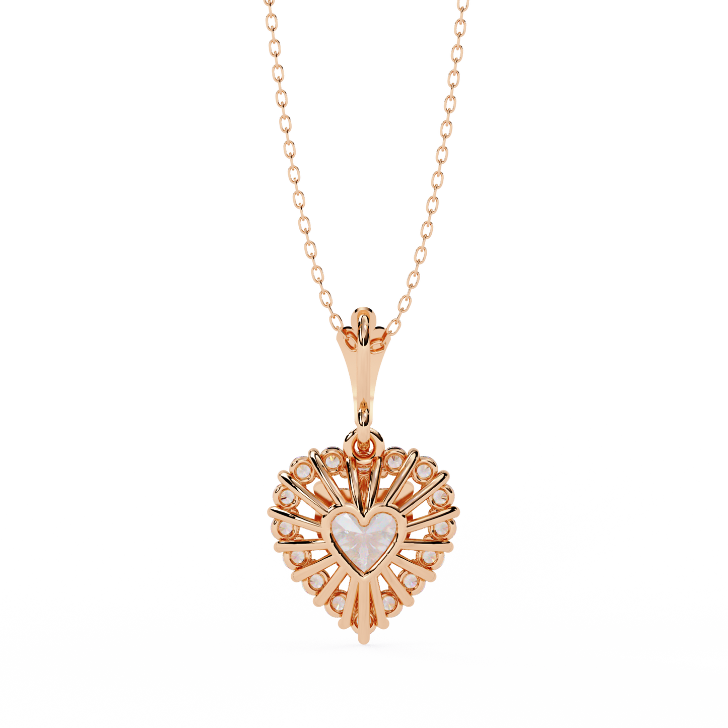 Lab Grown Diamond Pendant Heart Stone (0.93ct ) In 14K Gold Without Chain