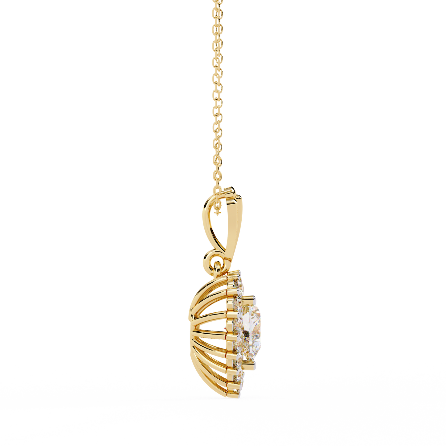 Lab Grown Diamond Pendant Heart Stone (0.93ct ) In 14K Gold Without Chain