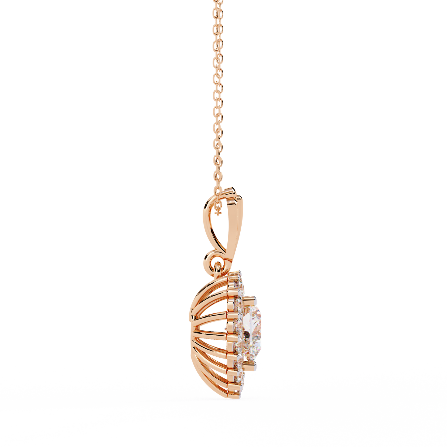 Lab Grown Diamond Pendant Heart Stone (0.93ct ) In 14K Gold Without Chain