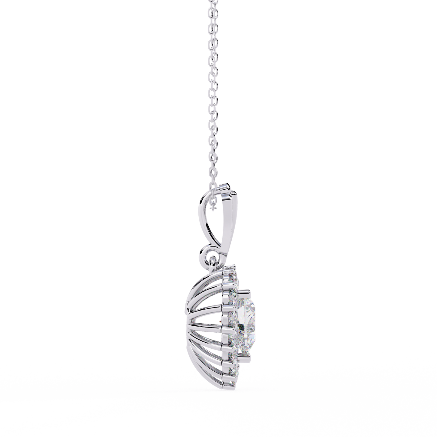 Lab Grown Diamond Pendant Heart Stone (0.93ct ) In 14K Gold Without Chain