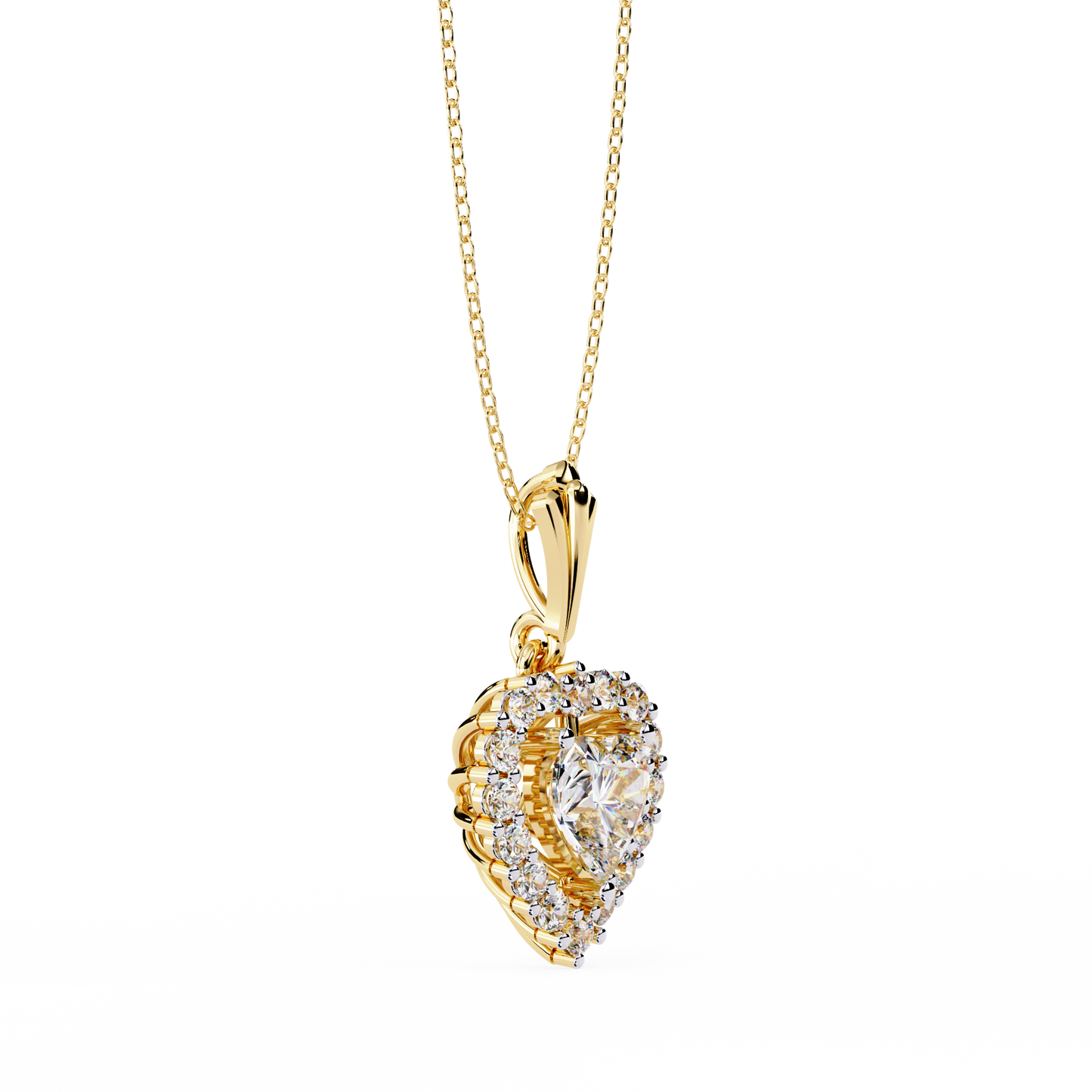 Lab Grown Diamond Pendant Heart Stone (0.93ct ) In 14K Gold Without Chain
