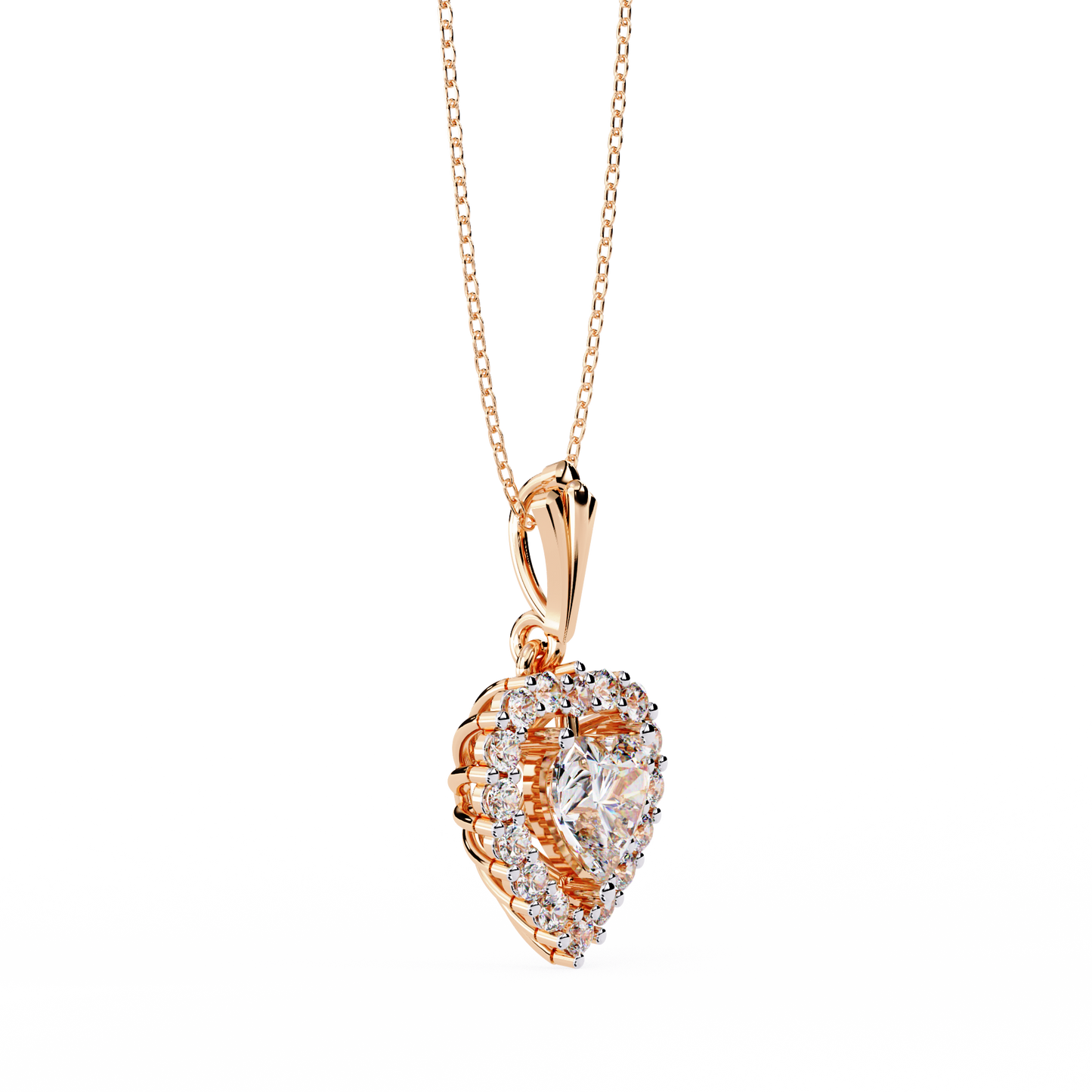 Lab Grown Diamond Pendant Heart Stone (0.93ct ) In 14K Gold Without Chain