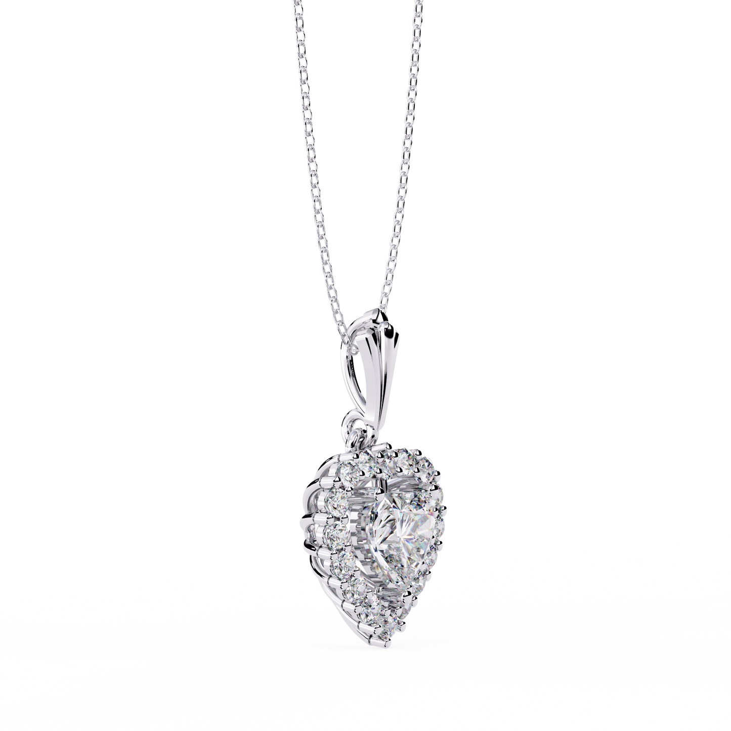 Lab Grown Diamond Pendant Heart Stone (0.93ct ) In 14K Gold Without Chain