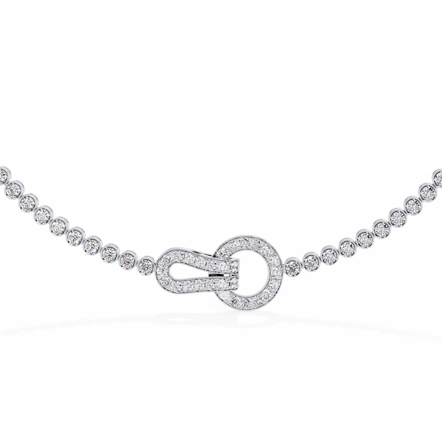 Lab Grown Diamond Necklace Round Stone (6.62ct) In 14K Gold