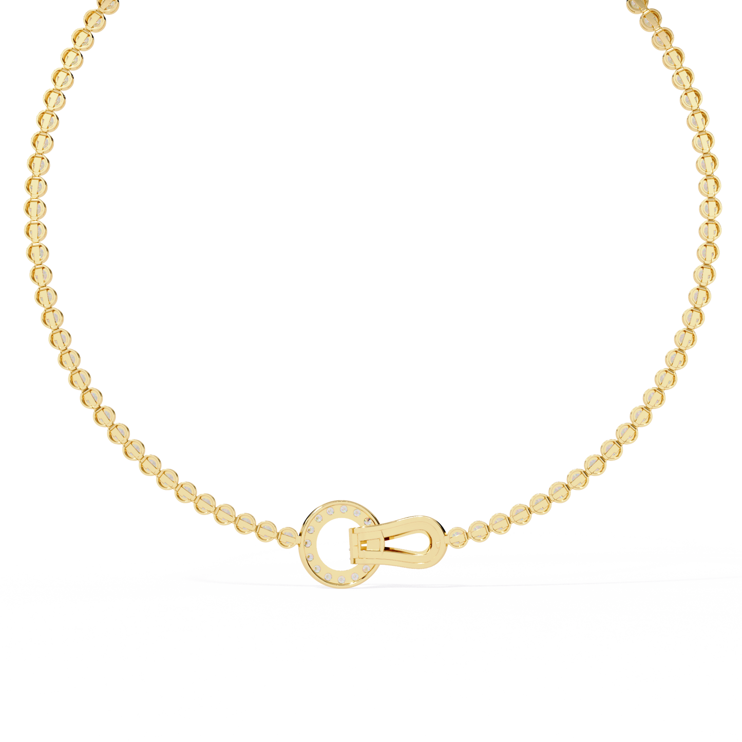 Lab Grown Diamond Necklace Round Stone (6.62ct) In 14K Gold