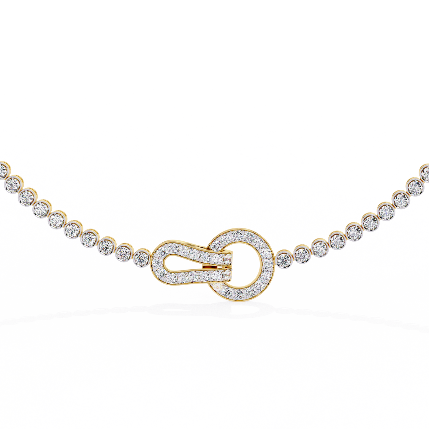 Lab Grown Diamond Necklace Round Stone (6.62ct) In 14K Gold