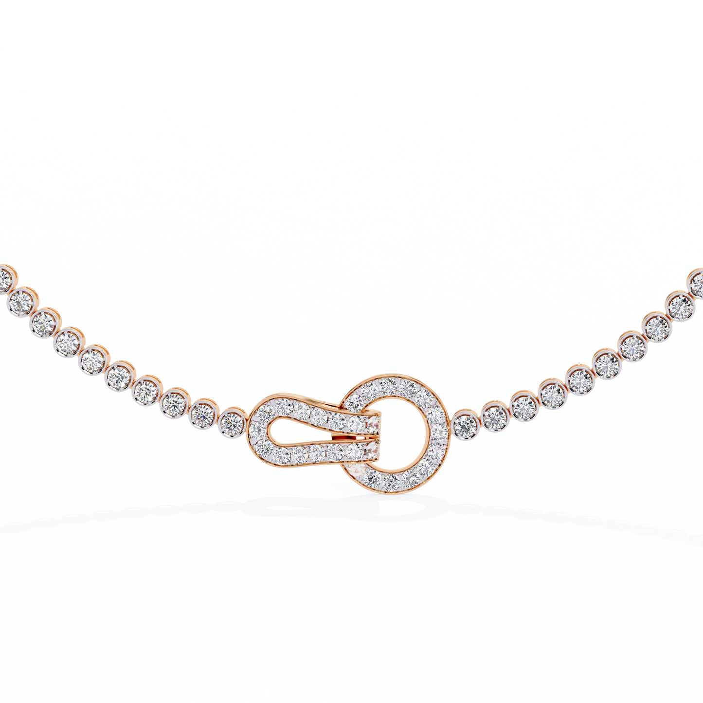 Lab Grown Diamond Necklace Round Stone (6.62ct) In 14K Gold