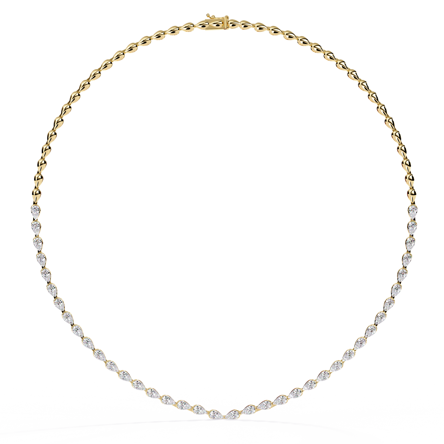 Lab Grown Diamond Necklace Round Stone (4.96ct) In 14K Gold