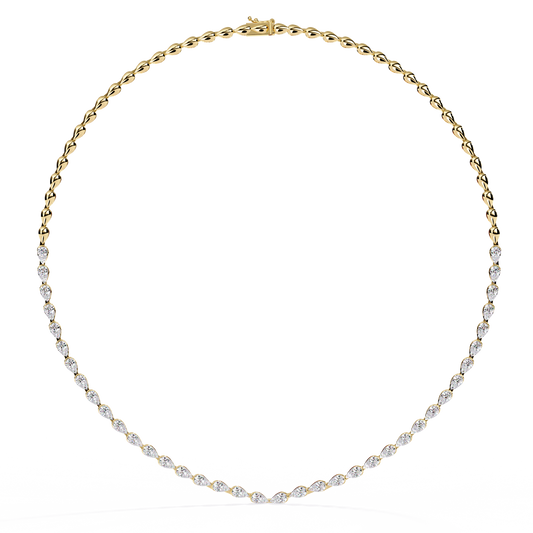 Lab Grown Diamond Necklace Round Stone (4.96ct) In 14K Gold