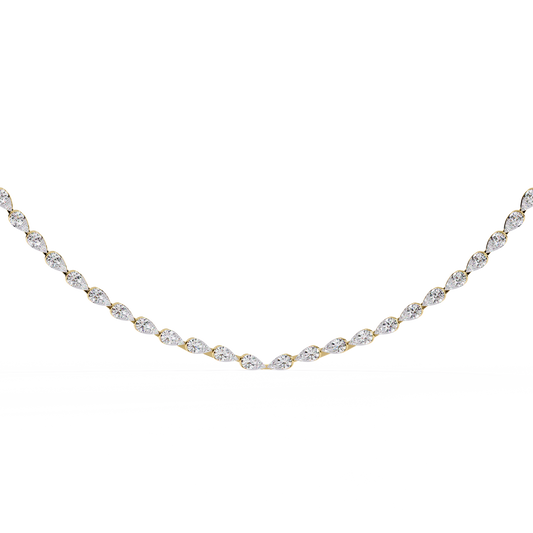 Lab Grown Diamond Necklace Round Stone (4.96ct) In 14K Gold