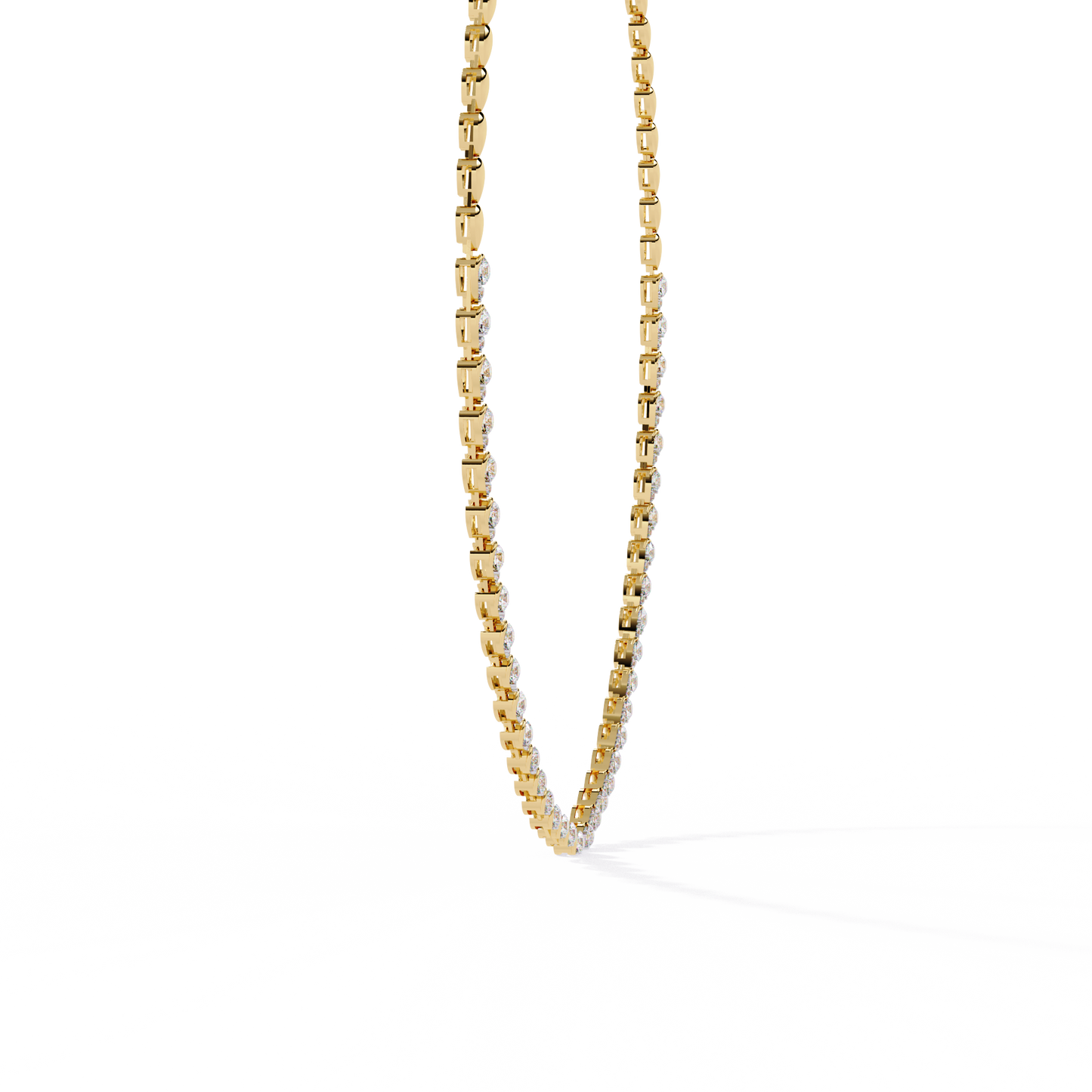 Lab Grown Diamond Necklace Round Stone (4.96ct) In 14K Gold