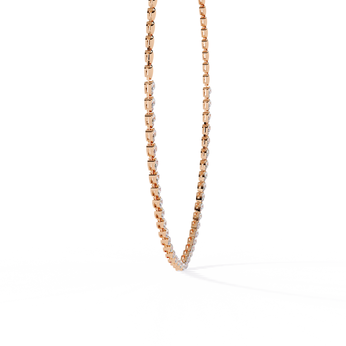 Lab Grown Diamond Necklace Round Stone (4.96ct) In 14K Gold