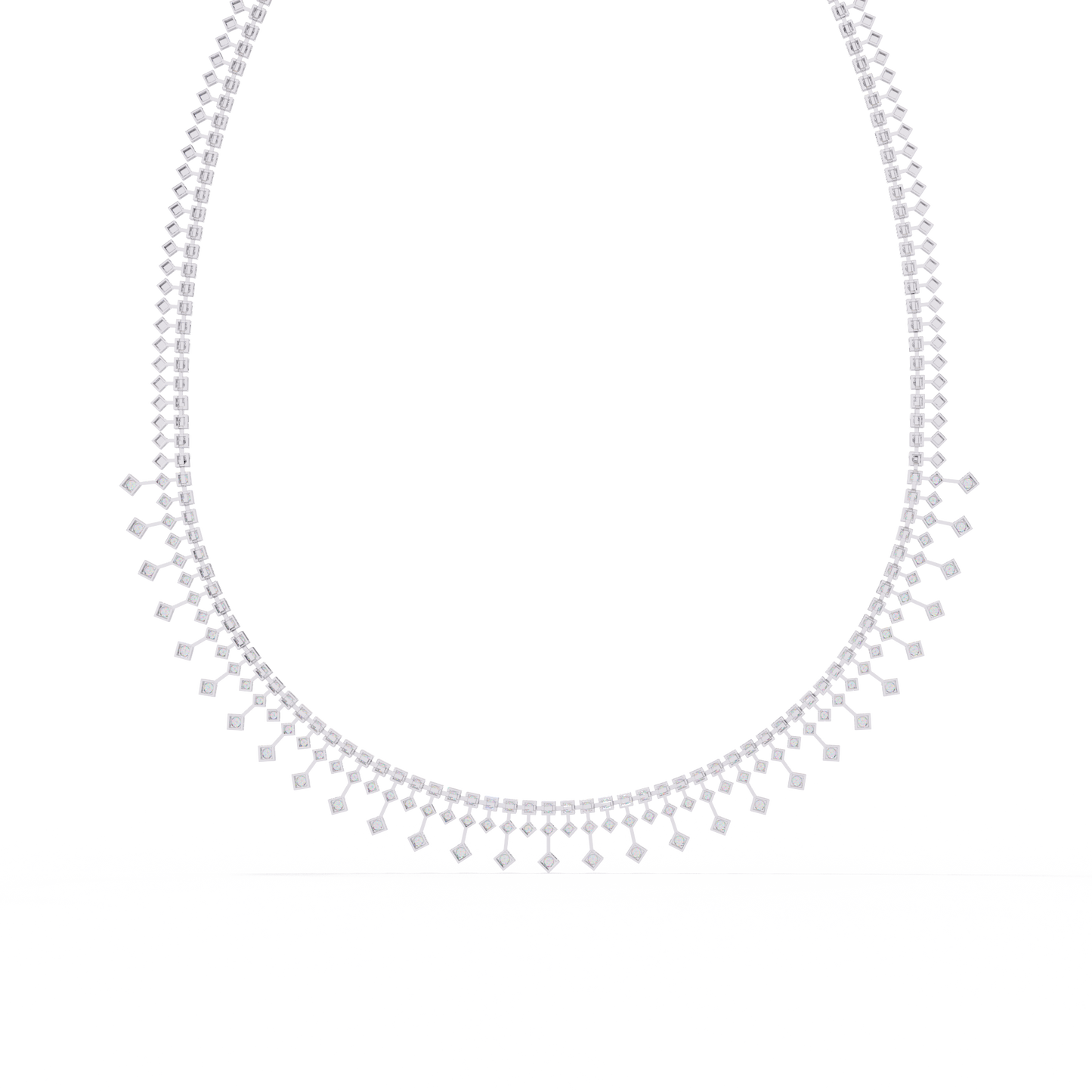 Lab Grown Diamond Necklace Round Stone (4.54ct ) In 14K Gold
