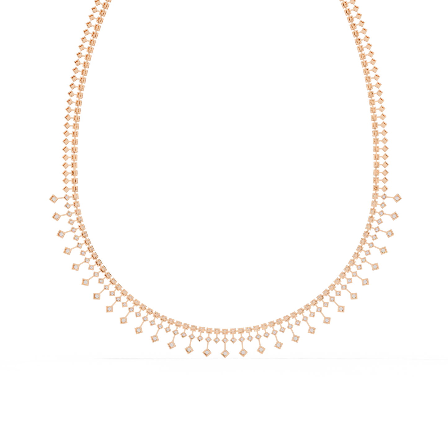 Lab Grown Diamond Necklace Round Stone (4.54ct ) In 14K Gold