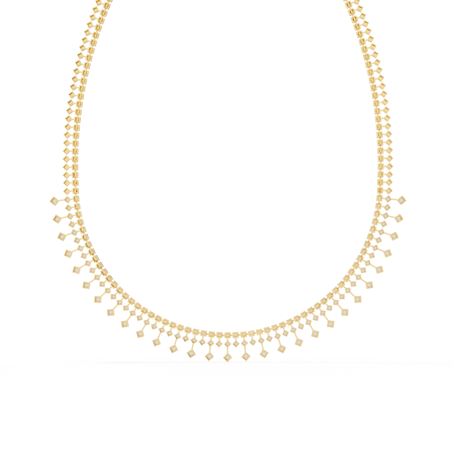 Lab Grown Diamond Necklace Round Stone (4.54ct ) In 14K Gold