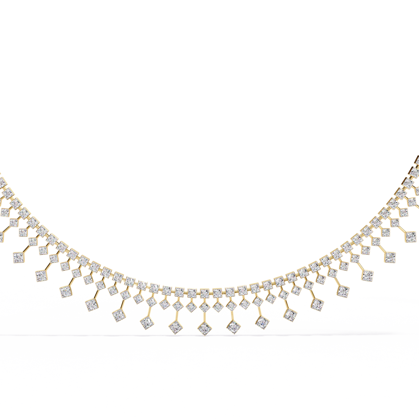 Lab Grown Diamond Necklace Round Stone (4.54ct ) In 14K Gold